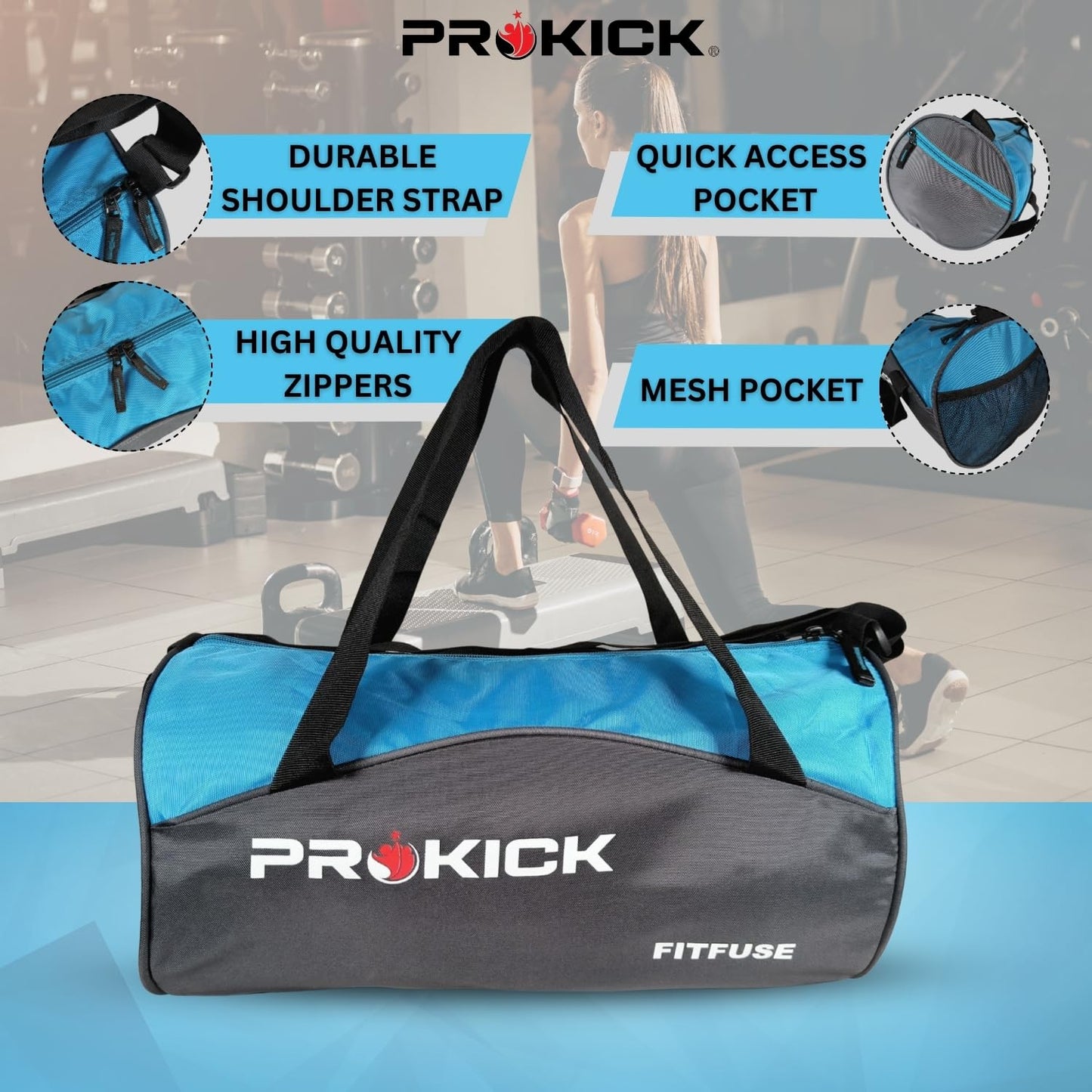 Prokick Fitfuse Gym Bag - Best Price online Prokicksports.com