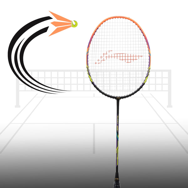 Li-Ning Turbo 99 Carbon Fibre Racket With Free Full Cover Black/Orange