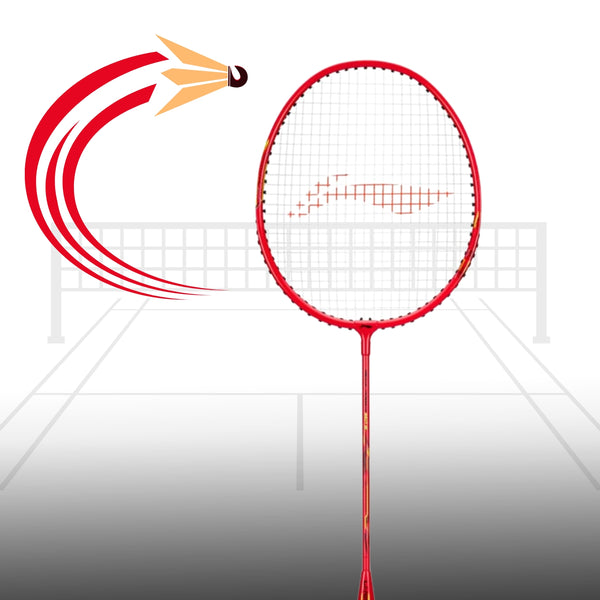 Li-Ning Mega Power MP8 Strung Badminton Racquet, G5 - Fire Red