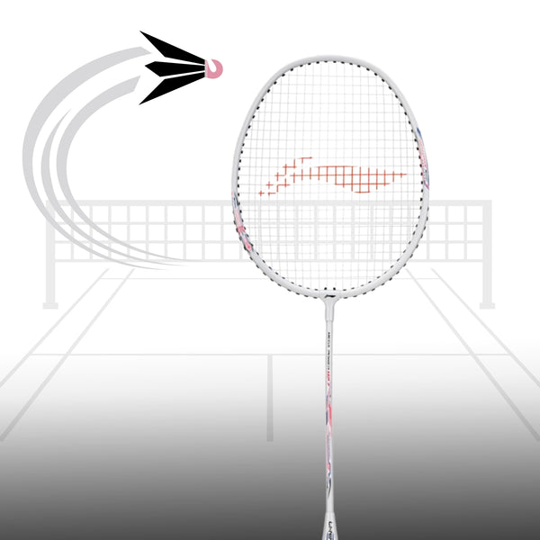 Li-Ning Mega Power MP7 Strung Badminton Racquet, G5 - Pearl White