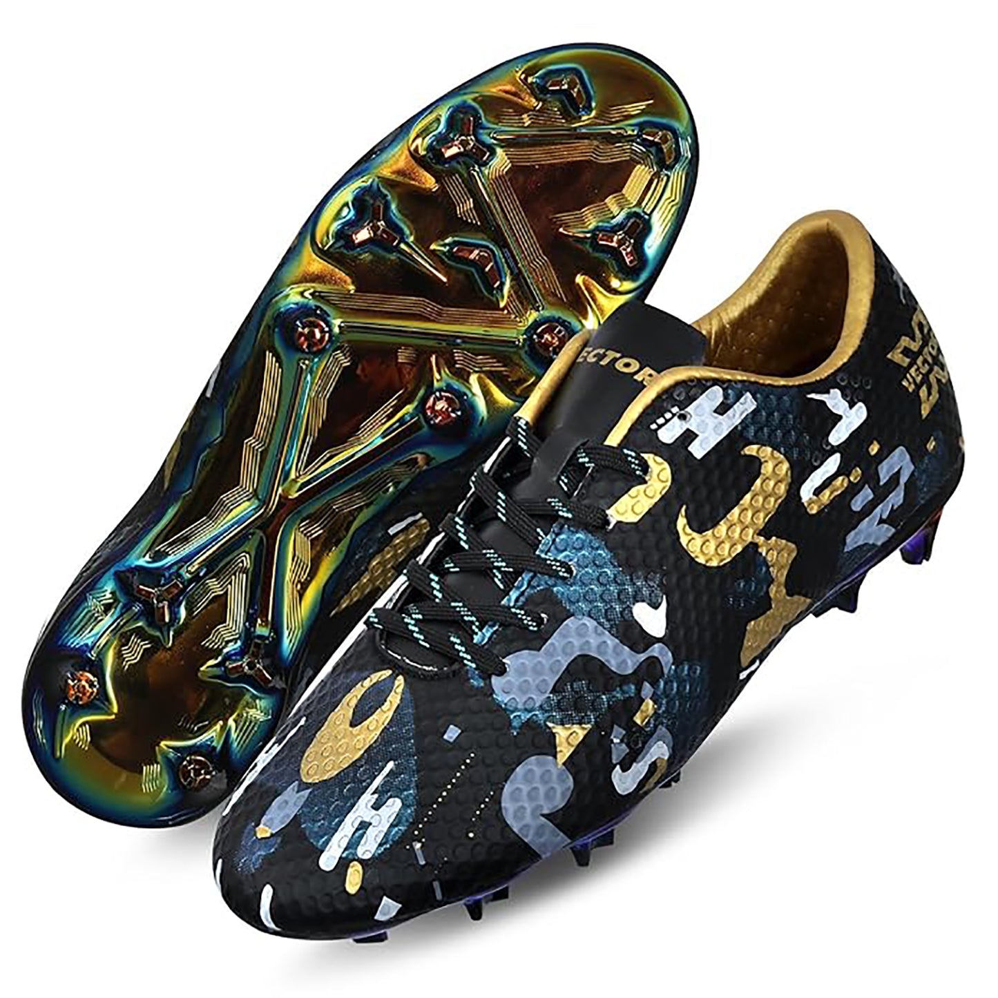 Vector X Elite Soccer Football Studs – 3D Texture TPU Fusing Upper, Electroplating TPU Sole, Lightweight & Durable Grip Sock - Best Price online Prokicksports.com