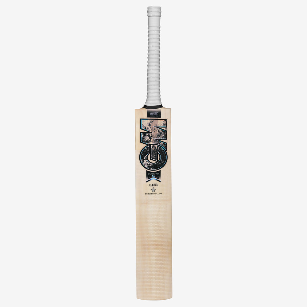 GM Diamond 303 English Willow Cricket Bat - SH | Grade 4+ Willow, Contoured Spine & Powerarc Bow Face