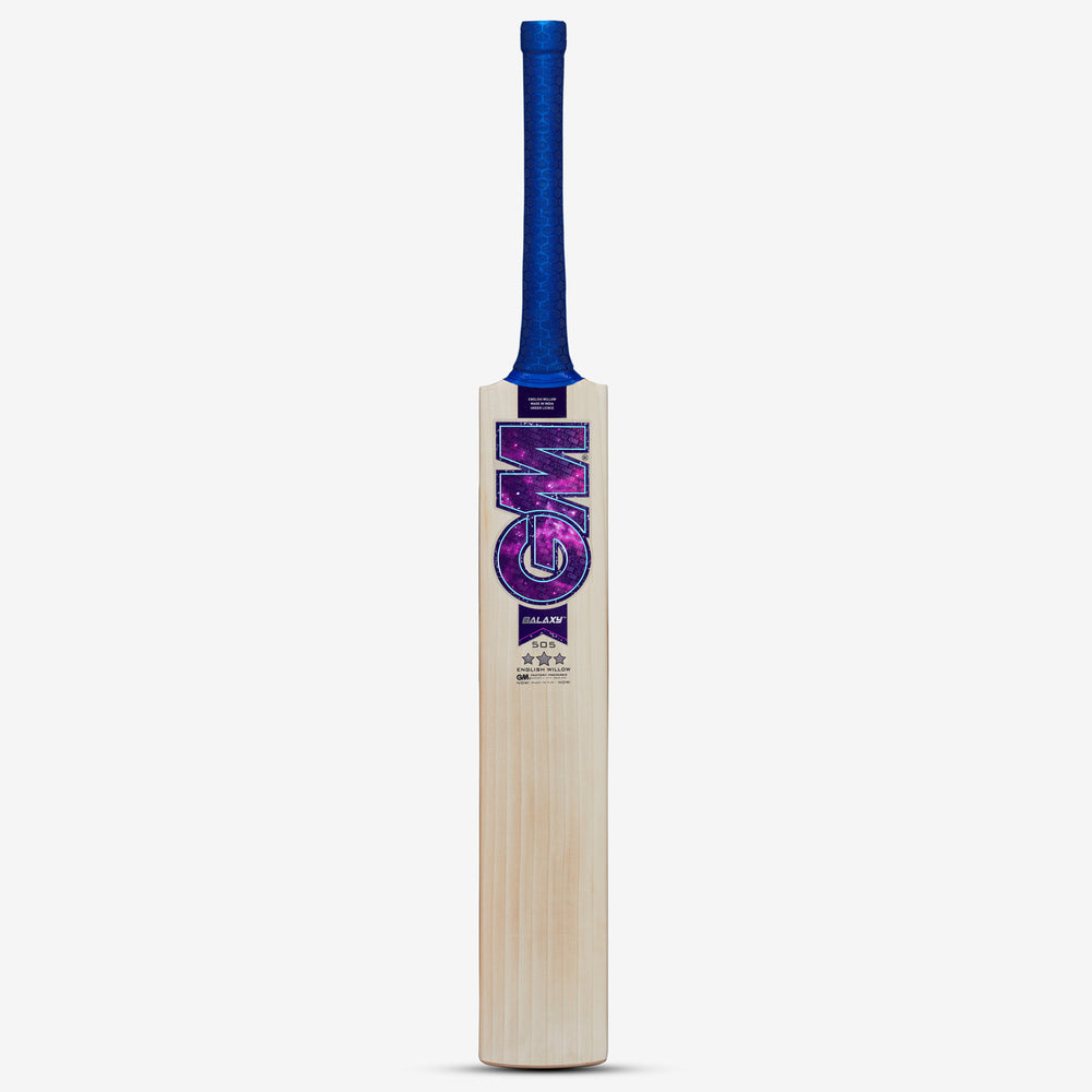 GM Galaxy 505 English Willow Cricket Bat - SH | Grade 3+ Willow, Powerarc Bow Face & Mid-Swell Profile