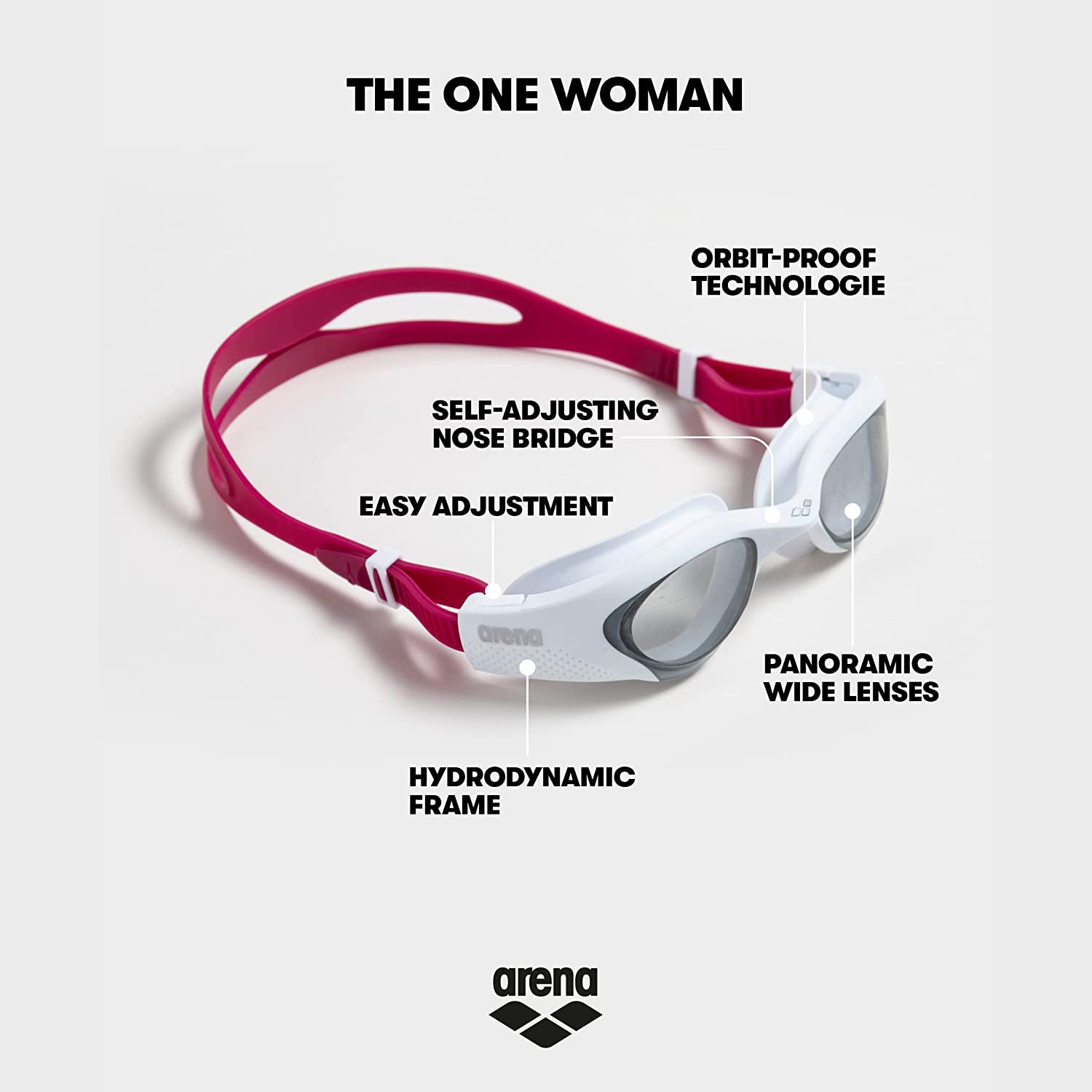 Arena The One Woman Swim Goggles, Smoke/White/Purple - Best Price online Prokicksports.com