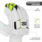 DSC Fury Right-Hand Men’s Batting Gloves, White/Black/Lime – Premium Leather Protection, Superior Grip & Comfort - Best Price online Prokicksports.com