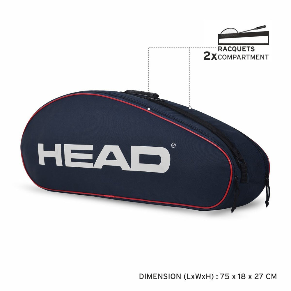 Head Ignition 6R Combi Badminton Kitbag Navy Grey | Durable Racket Bag with 6 Racket Capacity | Spacious Sports Kit Bag for Players & Professionals - Best Price online Prokicksports.com