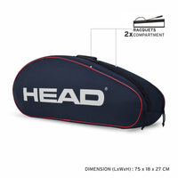 Head Ignition 6R Combi Badminton Kitbag Navy Grey | Durable Racket Bag with 6 Racket Capacity | Spacious Sports Kit Bag for Players & Professionals - Best Price online Prokicksports.com