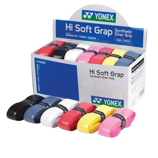 Yonex AC420EX Hi-Soft Grap Synthetic Over Grip | Assorted Colors | 1 Pc | Non-Slip Feel, Extra Cushion and Comfort for Badminton, Tennis & Squash Rackets