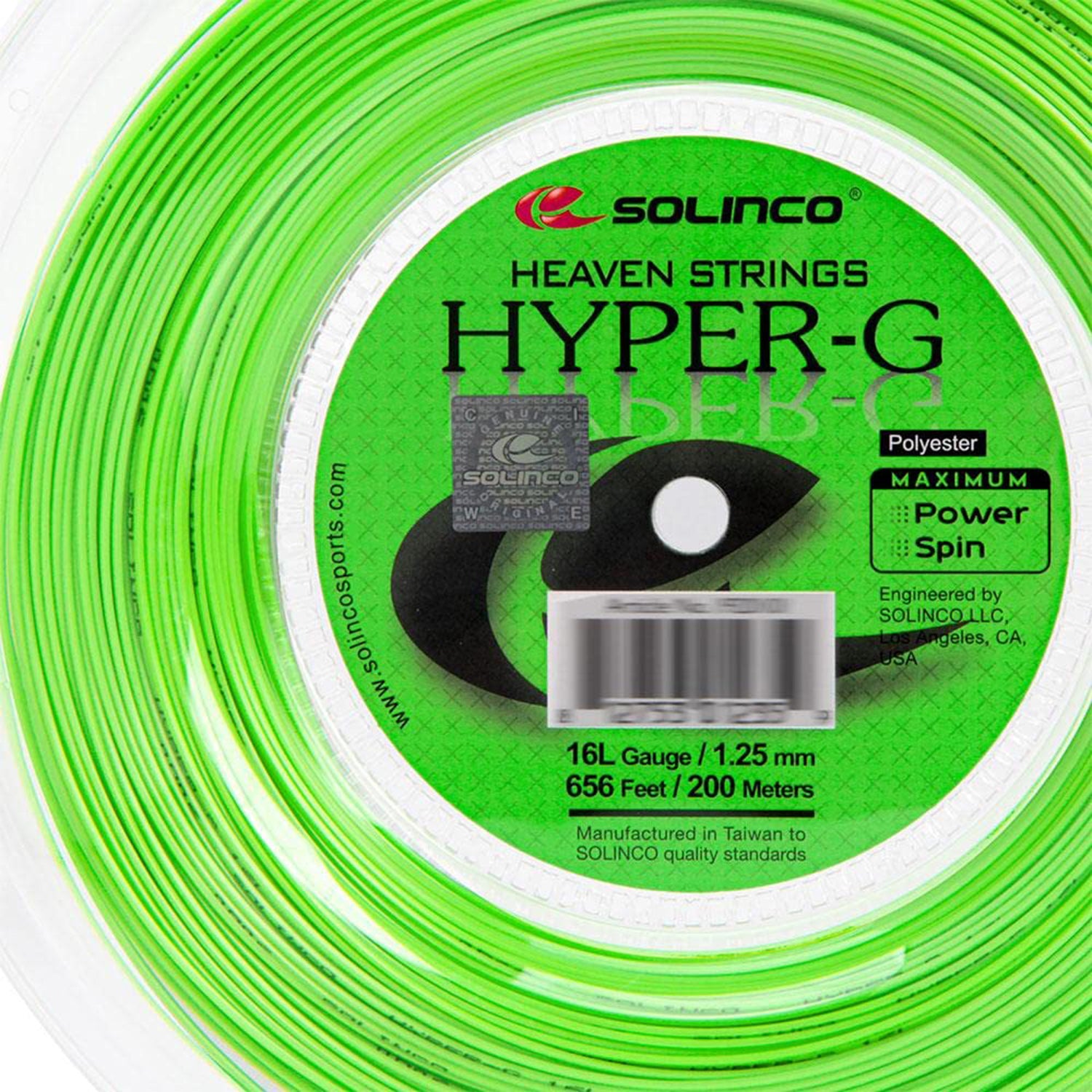 Hyper G 200M Tennis String Reel, Green - Best Price online Prokicksports.com