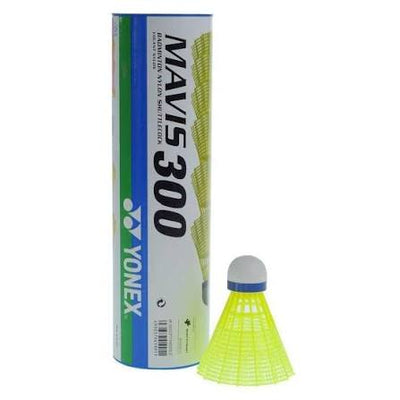 Yonex Mavis 300 Green Cap Nylon Shuttlecock (Yellow) | High-Durability Precision Nylon Badminton Shuttlecock | 1 Can