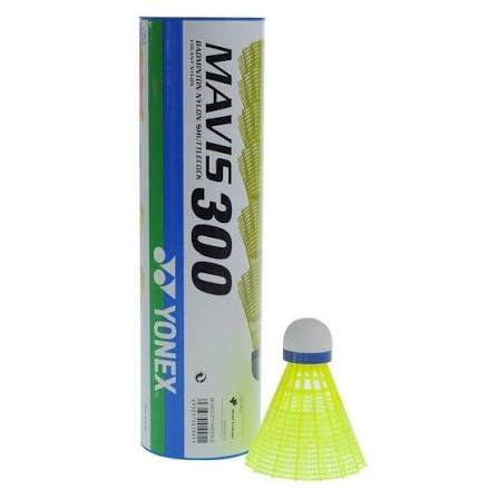 Yonex Mavis 300 Green Cap Nylon Shuttlecock (Yellow) | High-Durability Precision Nylon Badminton Shuttlecock | 1 Can