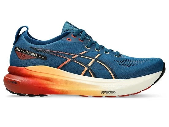 Asics Gel-Kayano 31 Men’s Running Shoes | Rich Navy/Spice Latte, 4D Guidance System, FF Blast Plus Eco Cushioning, PureGEL Soft Landings, Engineered Stretch Knit, Stability for 5K to Marathon