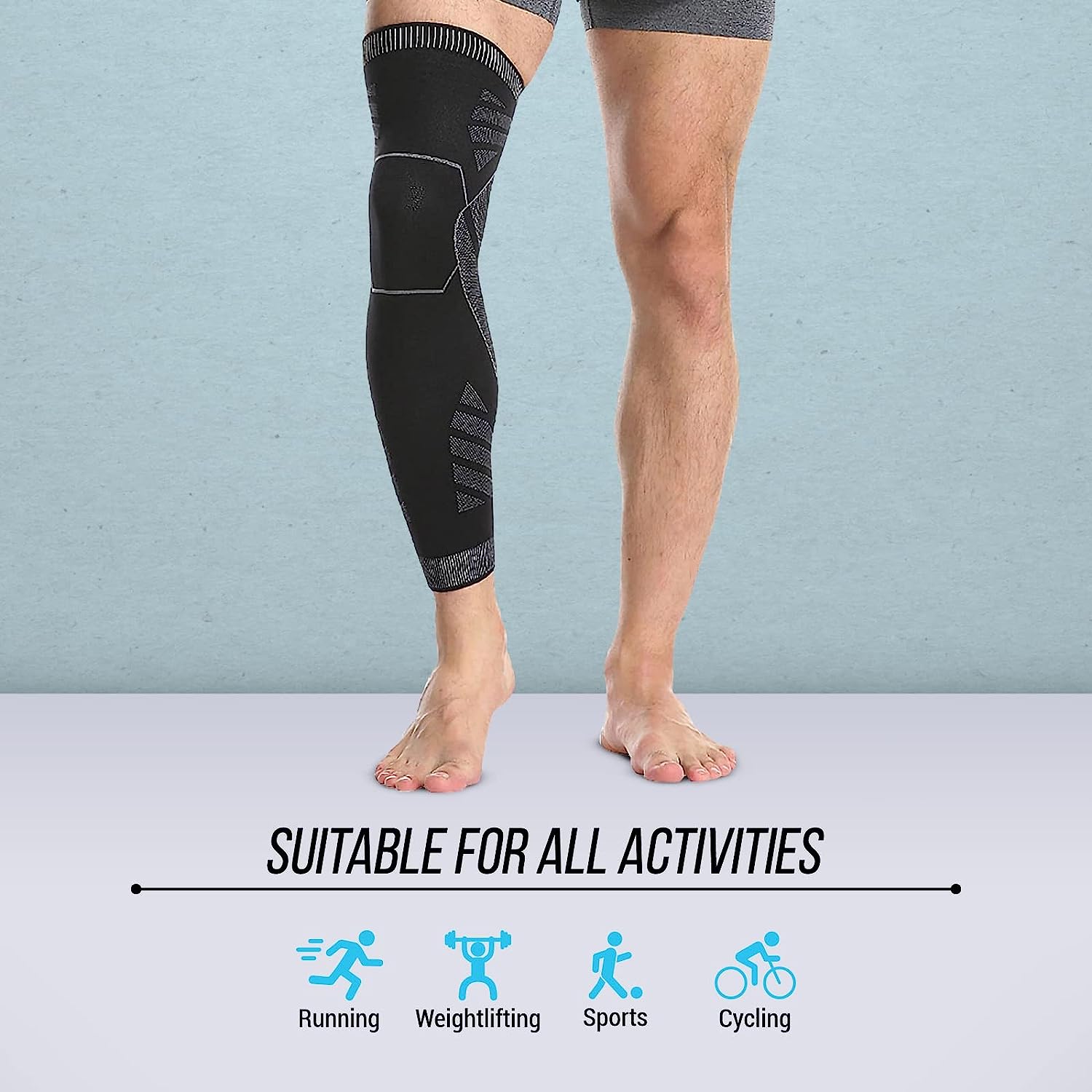 Vector X Long Knee Sleeve with Anti Slip - Best Price online Prokicksports.com