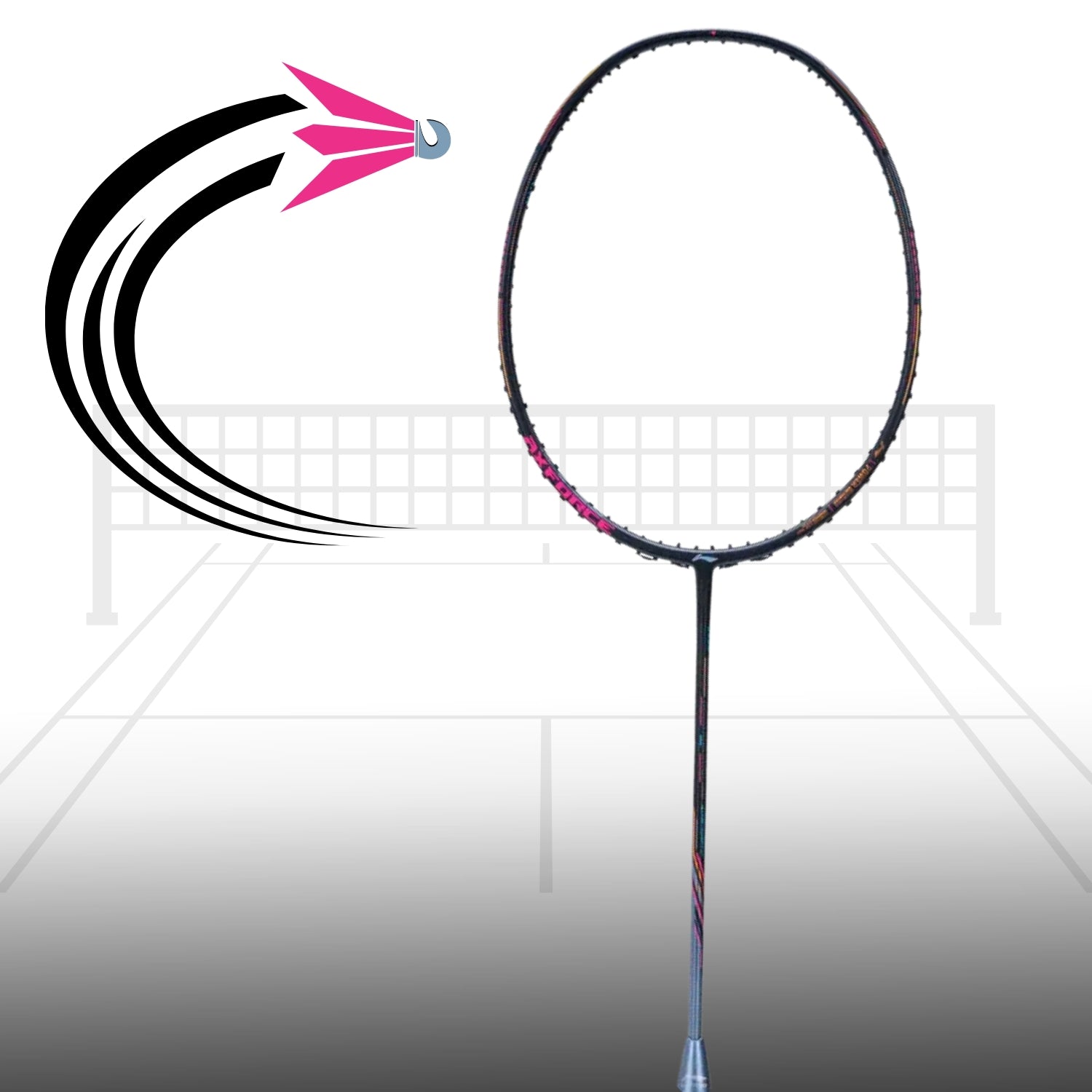 Li-Ning AXFORCE 80 3U Unstrung Professional Badminton Racquet - Grey - Best Price online Prokicksports.com