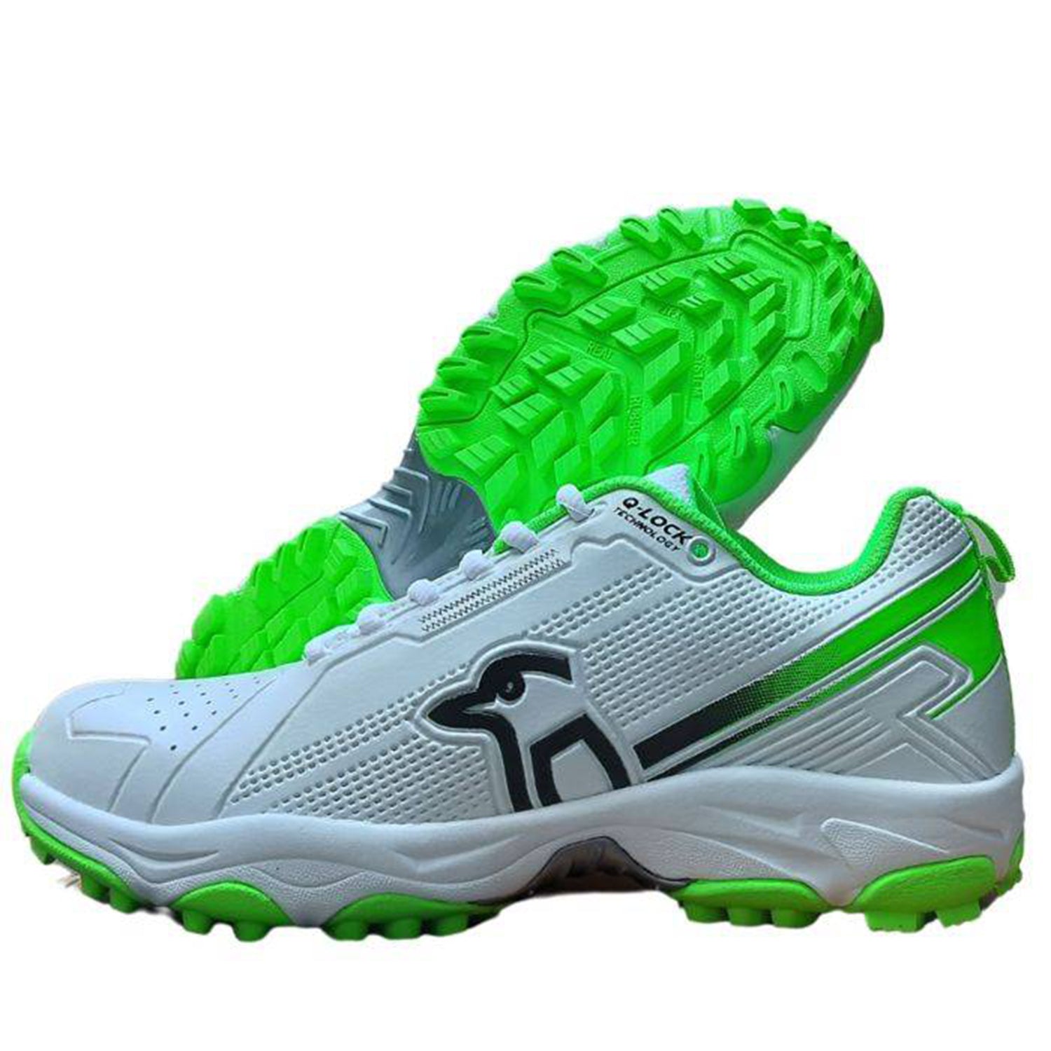 Kookaburra Pro 3.0 Rubber Cricket Shoes - Durable, Lightweight & Stylish | Rubber Cricket Shoes, Lightweight Cricket Shoes - Green/White - Best Price online Prokicksports.com