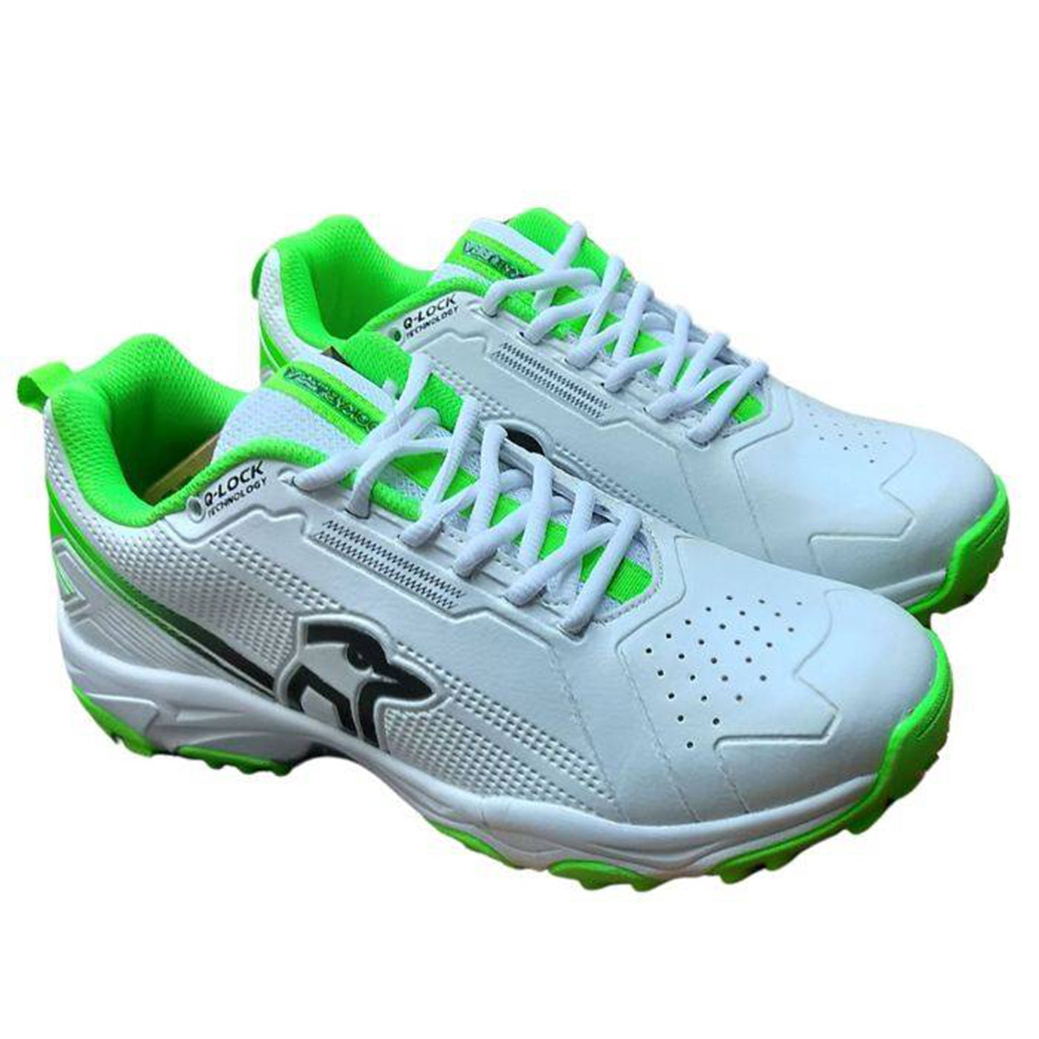 Kookaburra Pro 3.0 Rubber Cricket Shoes - Durable, Lightweight & Stylish | Rubber Cricket Shoes, Lightweight Cricket Shoes - Green/White - Best Price online Prokicksports.com