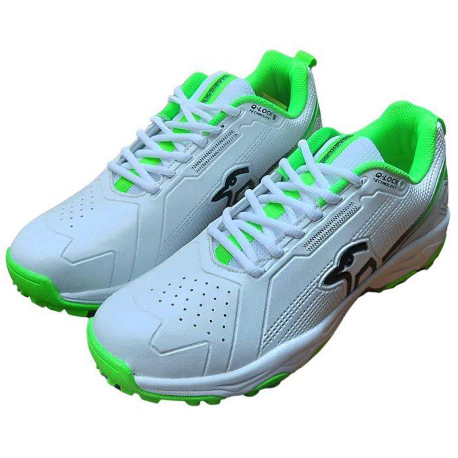 Kookaburra Pro 3.0 Rubber Cricket Shoes - Durable, Lightweight & Stylish | Rubber Cricket Shoes, Lightweight Cricket Shoes - Green/White - Best Price online Prokicksports.com