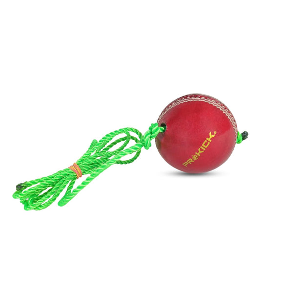 Prokick Leather Hanging Ball with Cord, Red - 1PC