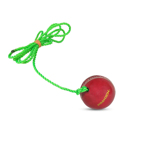 Prokick Leather Hanging Ball with Cord, Red - 1PC