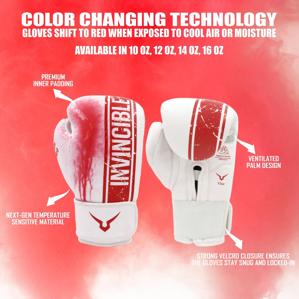 Invincible Temperature Sensitive Tejas Training Gloves | UV Color-Changing Boxing Gloves with PU Construction & Secure Wrist Support - Best Price online Prokicksports.com