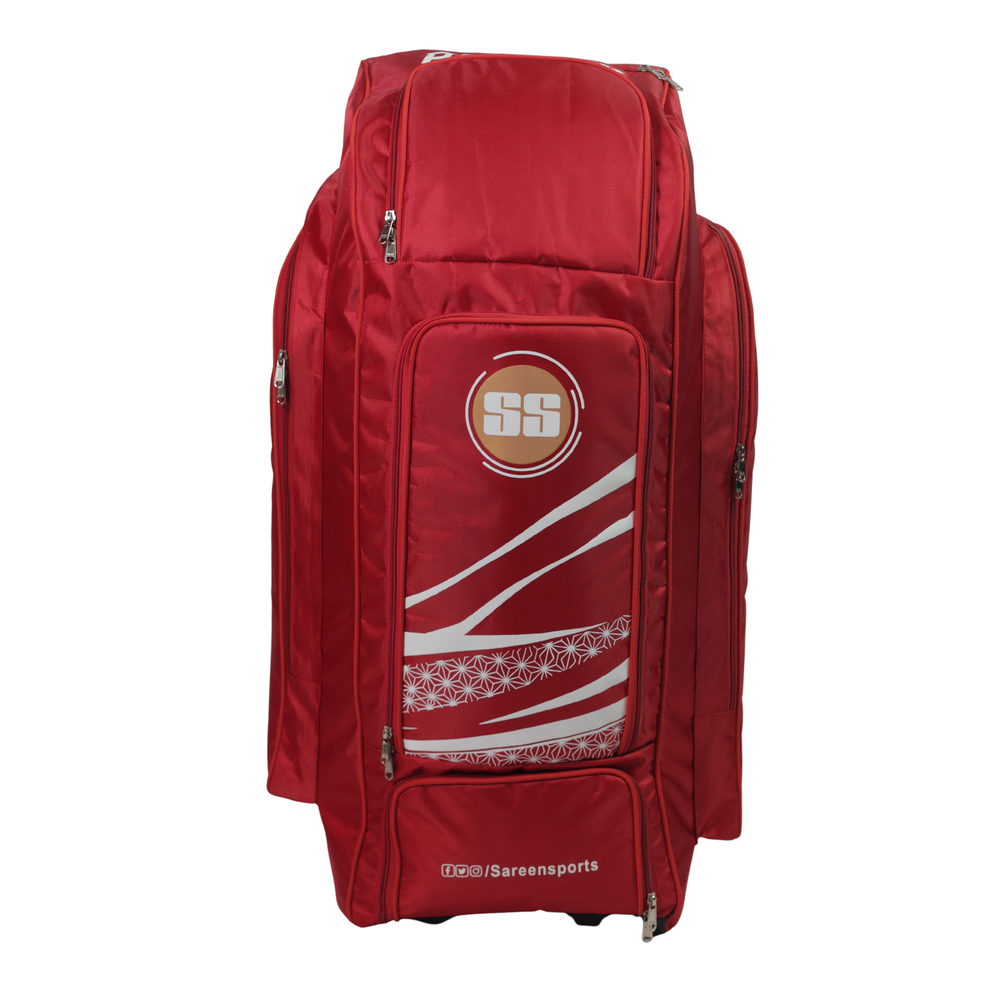 SS Attack Wheelie Duffle Kitbag - Red | Large Cricket Kit Bag with 2 Bat Compartments