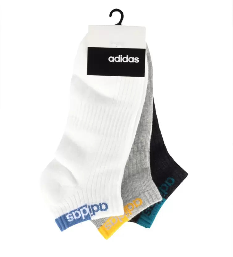 Adidas Heel And Toe Terry Low Cut Socks (Pack of 3) – White / Light Grey Mel / Anthra Mel