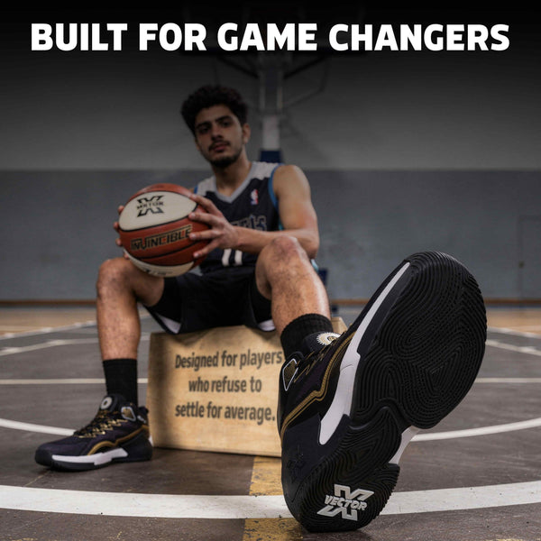 Vector X Grip X Basketball Shoes | High-Top Basketball Shoes with EVA Cushioning, Anti-Slip Rubber Outsole & Breathable Mesh Upper