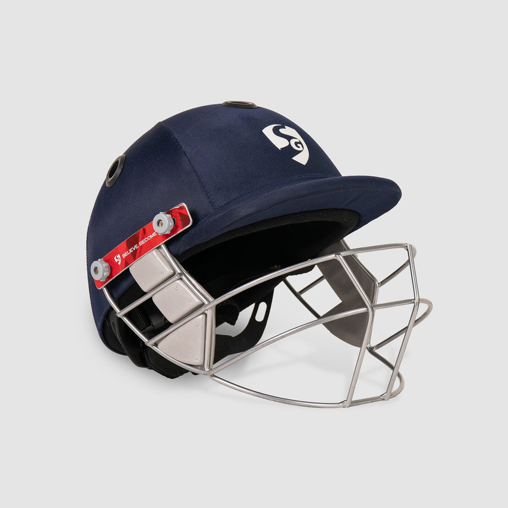 SG Smartfit Cricket Helmet Navy | Impact-Resistant Cricket Helmet with Steel Grill, Ventilation & Adjustable Fit