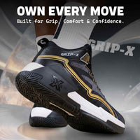 Vector X Grip X Basketball Shoes | High-Top Basketball Shoes with EVA Cushioning, Anti-Slip Rubber Outsole & Breathable Mesh Upper - Best Price online Prokicksports.com