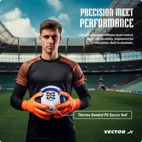 Vector X League NX Thermo Bonded PU Football (Size 5) | Water-Resistant Match & Training Soccer Ball