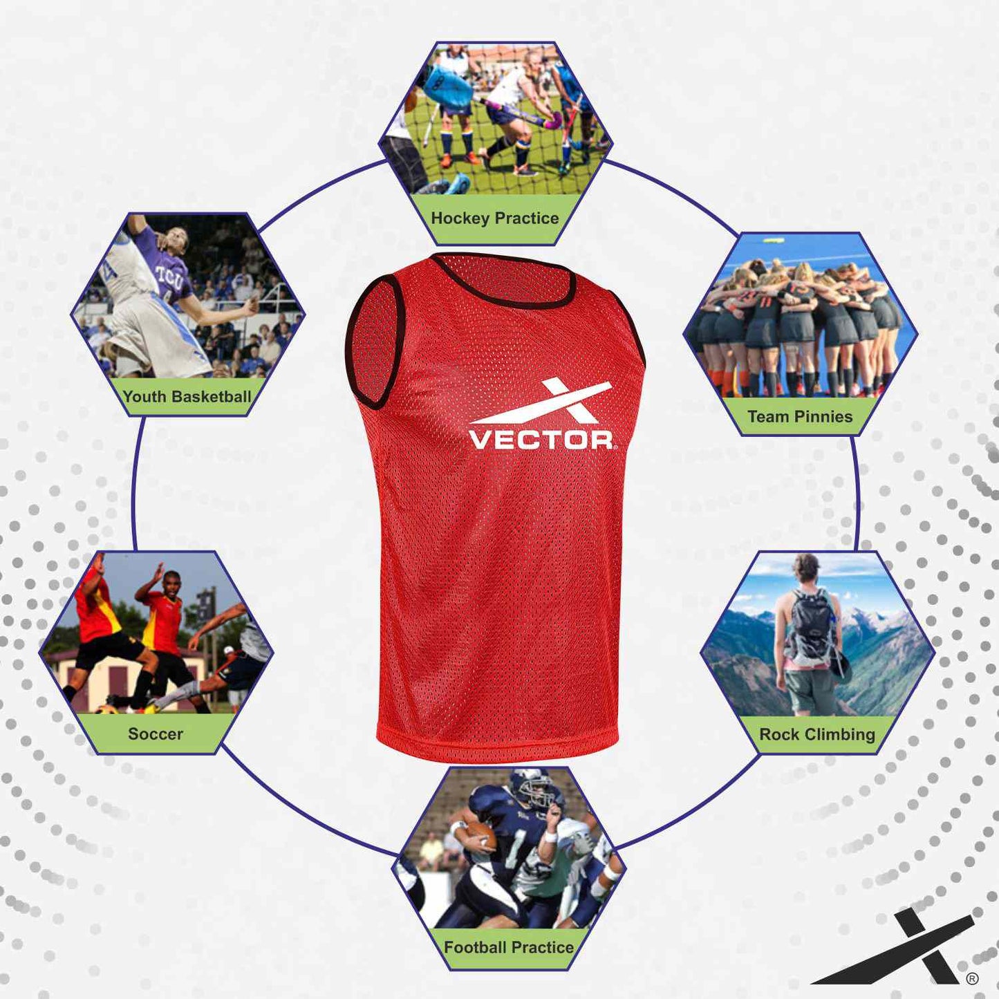 Vector X Training Bibs | Lightweight Breathable Sports Practice Scrimmage Vest