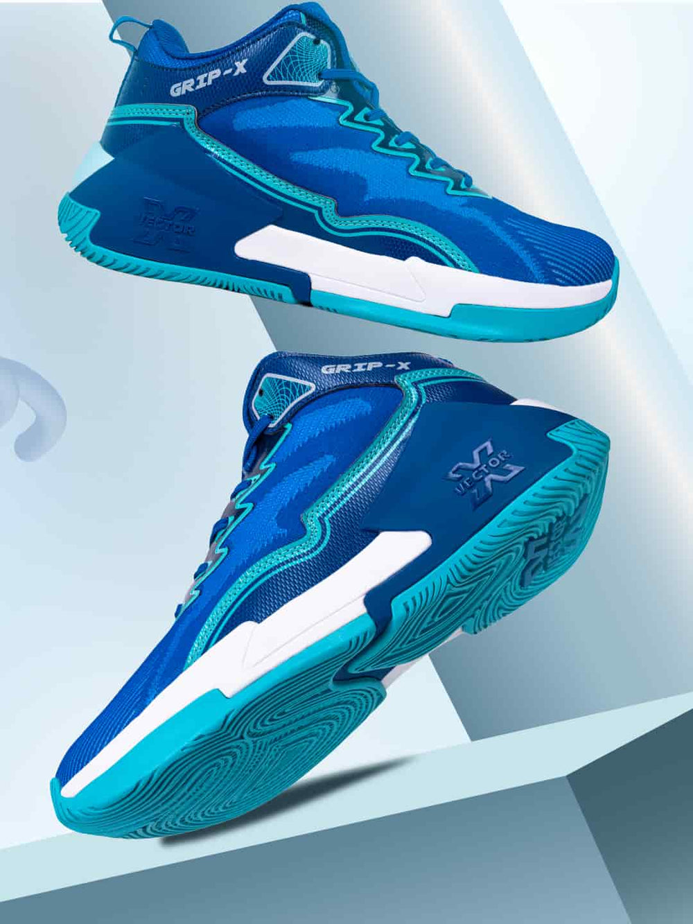 Vector X Grip X Basketball Shoes | High-Top Basketball Shoes with EVA Cushioning, Anti-Slip Rubber Outsole & Breathable Mesh Upper - Best Price online Prokicksports.com