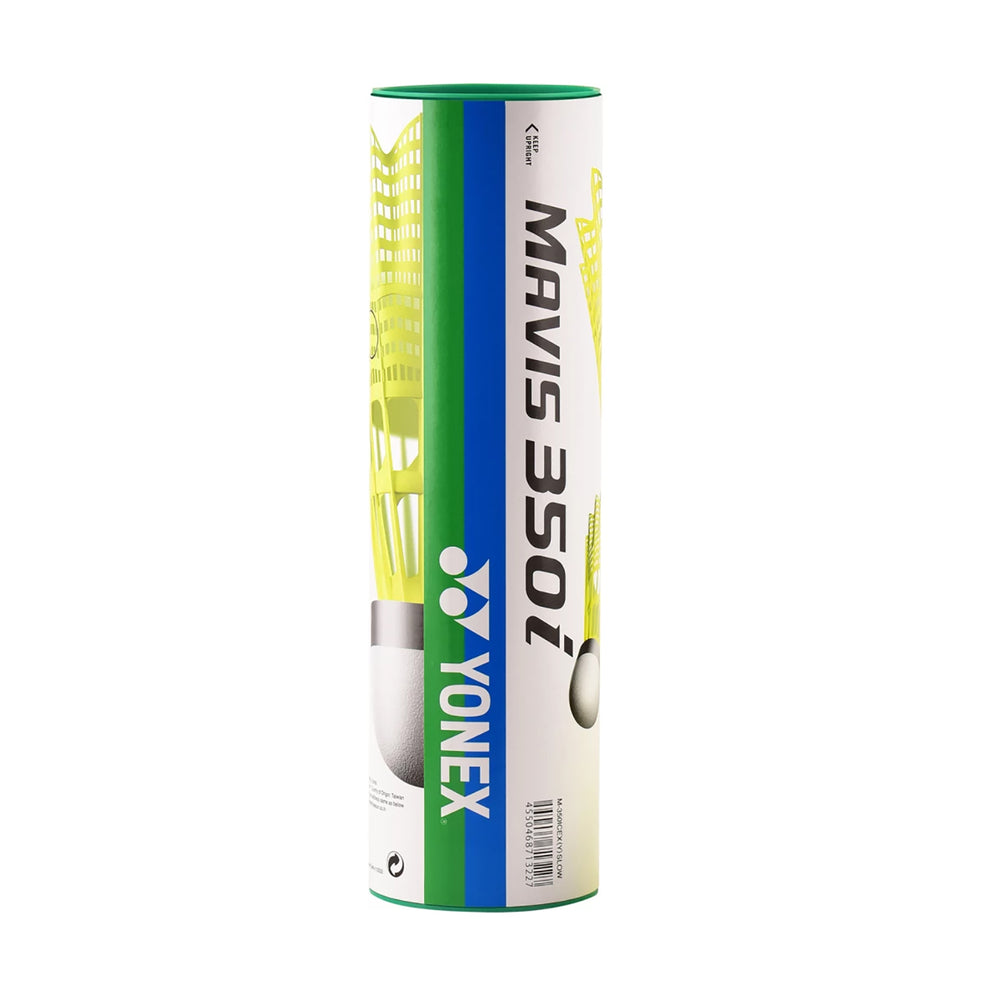 Yonex Mavis 350i Badminton Nylon Shuttlecock - 100 Cans (Green Cap - Yellow) - Best Price online Prokicksports.com