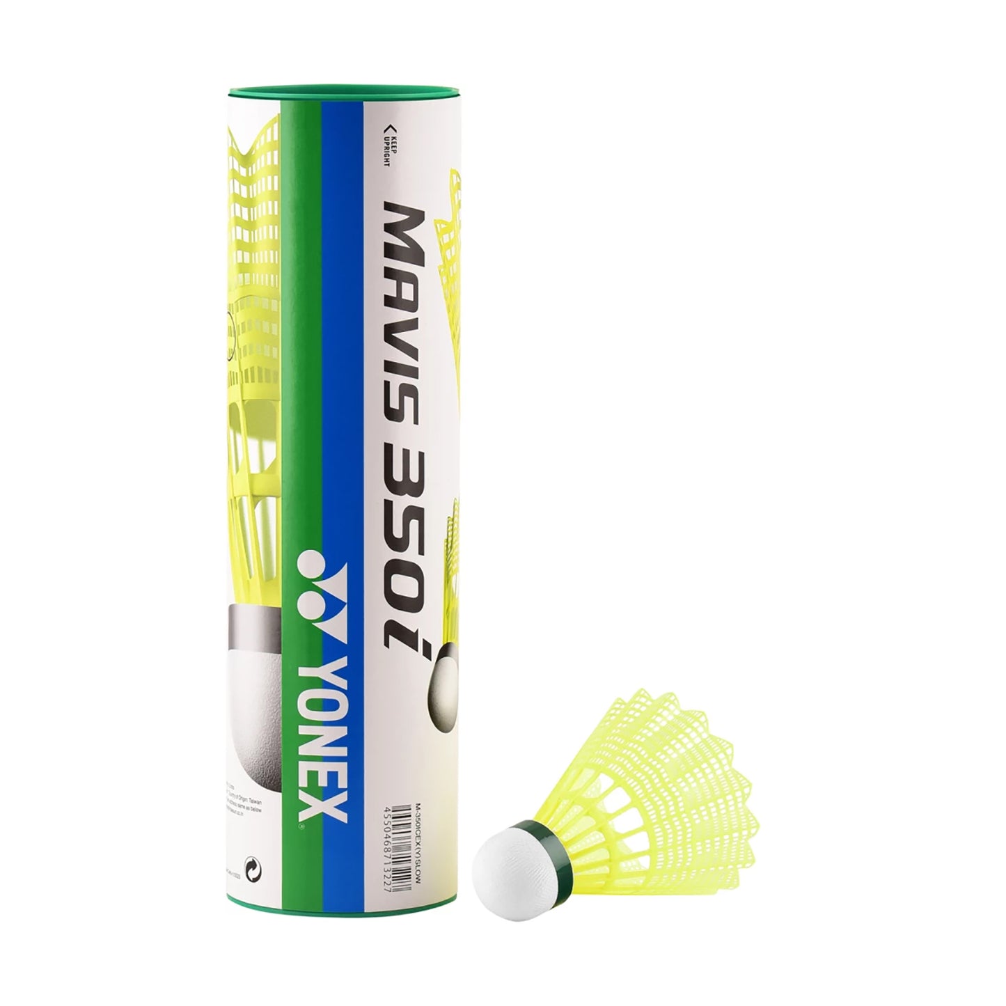 Yonex Mavis 350i Badminton Nylon Shuttlecock - 1 Can (Green Cap - Yellow) - Best Price online Prokicksports.com