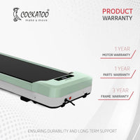 Cockatoo Smartpad 3.0 Walkpad White/Green | Compact Smart Walking Pad for Home Fitness | Space-Saving Cardio Solution - Best Price online Prokicksports.com