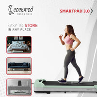 Cockatoo Smartpad 3.0 Walkpad White/Green | Compact Smart Walking Pad for Home Fitness | Space-Saving Cardio Solution - Best Price online Prokicksports.com