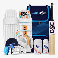 DSC Target Premium Kashmir Willow Cricket Kit with Helmet | Complete Cricket Kit with Bat, Batting Gear & Protective Equipment - Best Price online Prokicksports.com