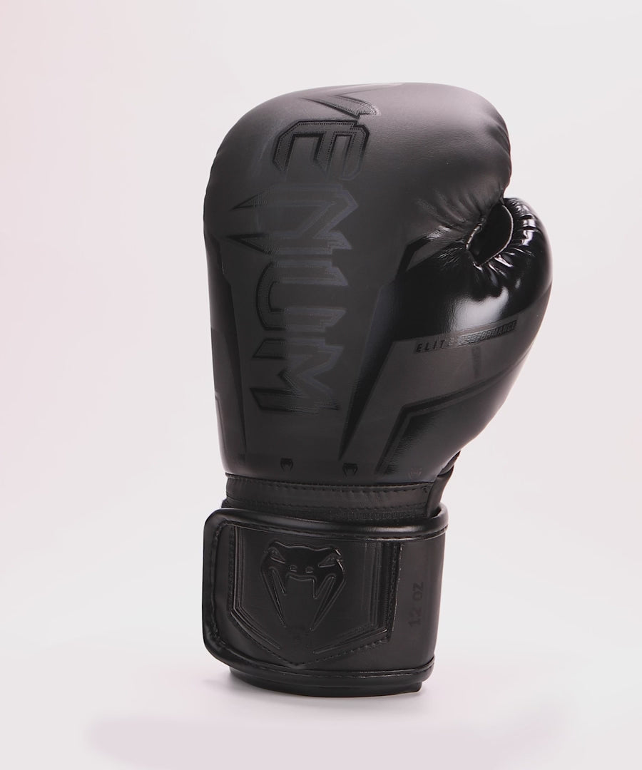 Venum Elite EVO Boxing Gloves, Black/Black – Prokicksports