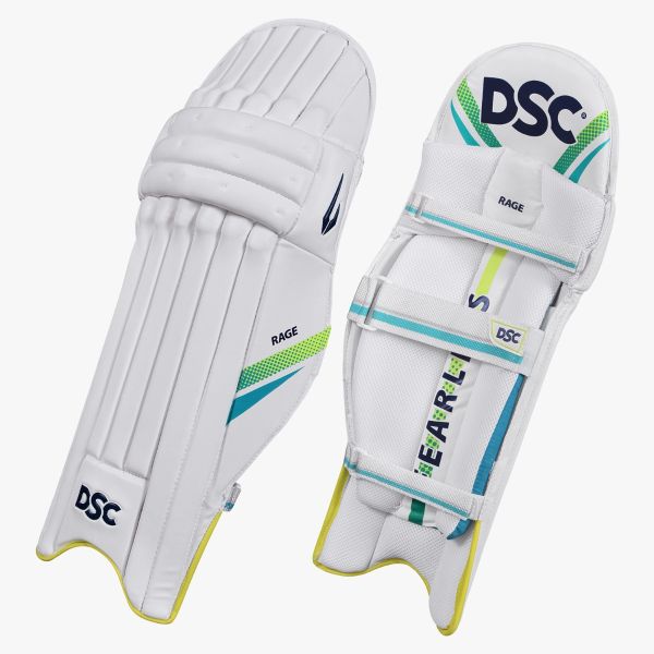 DSC Rage Cricket Batting Legguard | Cane Construction, Mesh Bolsters & Extended Side Wing | Left Hand