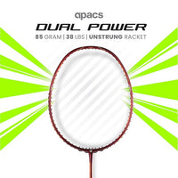 Apacs Dual Power Speed Badminton Racquet – Unstrung, Lightweight Graphite Frame, High Tension Support, Power & Speed Balance, With Cover Included - Best Price online Prokicksports.com