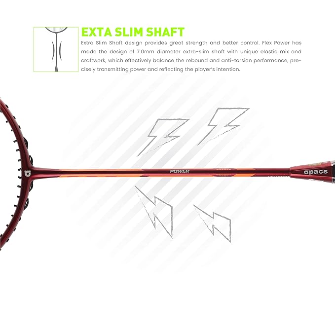 Apacs Dual Power Speed Badminton Racquet – Unstrung, Lightweight Graphite Frame, High Tension Support, Power & Speed Balance, With Cover Included - Best Price online Prokicksports.com