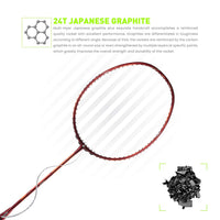 Apacs Dual Power Speed Badminton Racquet – Unstrung, Lightweight Graphite Frame, High Tension Support, Power & Speed Balance, With Cover Included
