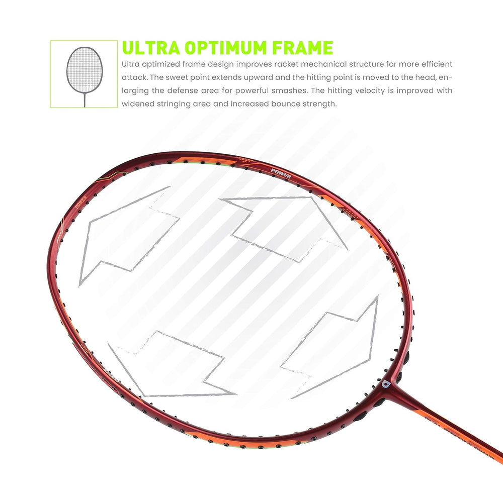 Apacs Dual Power Speed Badminton Racquet – Unstrung, Lightweight Graphite Frame, High Tension Support, Power & Speed Balance, With Cover Included