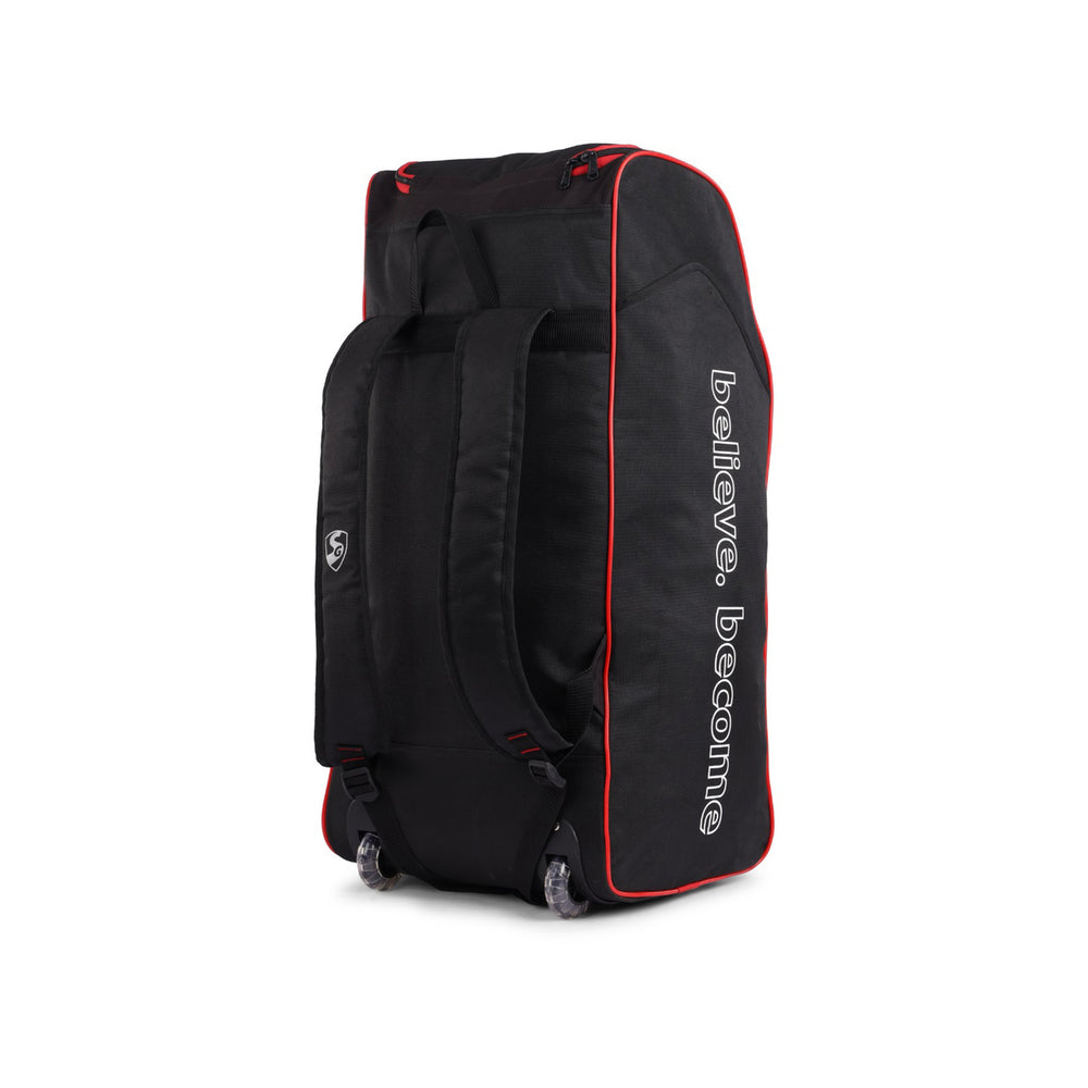 SG Dragon Optipak Plus Wheelie Cricket Kitbag- Large Black/Red | Spacious & Durable with Smooth Wheels for Easy Transport - Best Price online Prokicksports.com