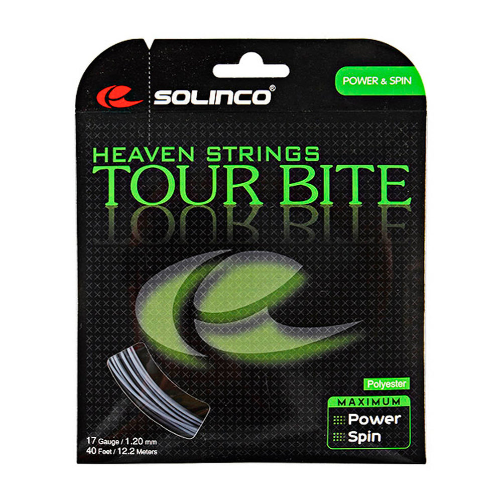 Solinco Tour Bite 17 Gauge Tennis String – 12M (1.20MM) Grey | High Spin, Control & Power Polyester String for Advanced Players | Model 1920001