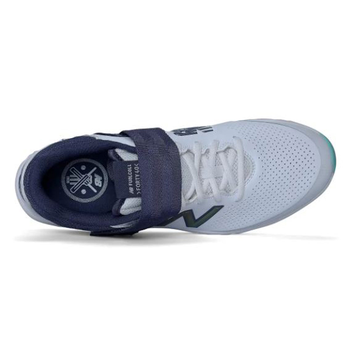 New Balance CK4040J5 Metal Spike Cricket Shoes, White/Cyber Jade - Best Price online Prokicksports.com