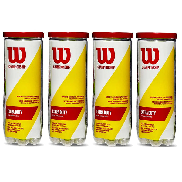 Wilson Championship Extra Duty Tennis Balls Dozen, 4 Cans - Yellow