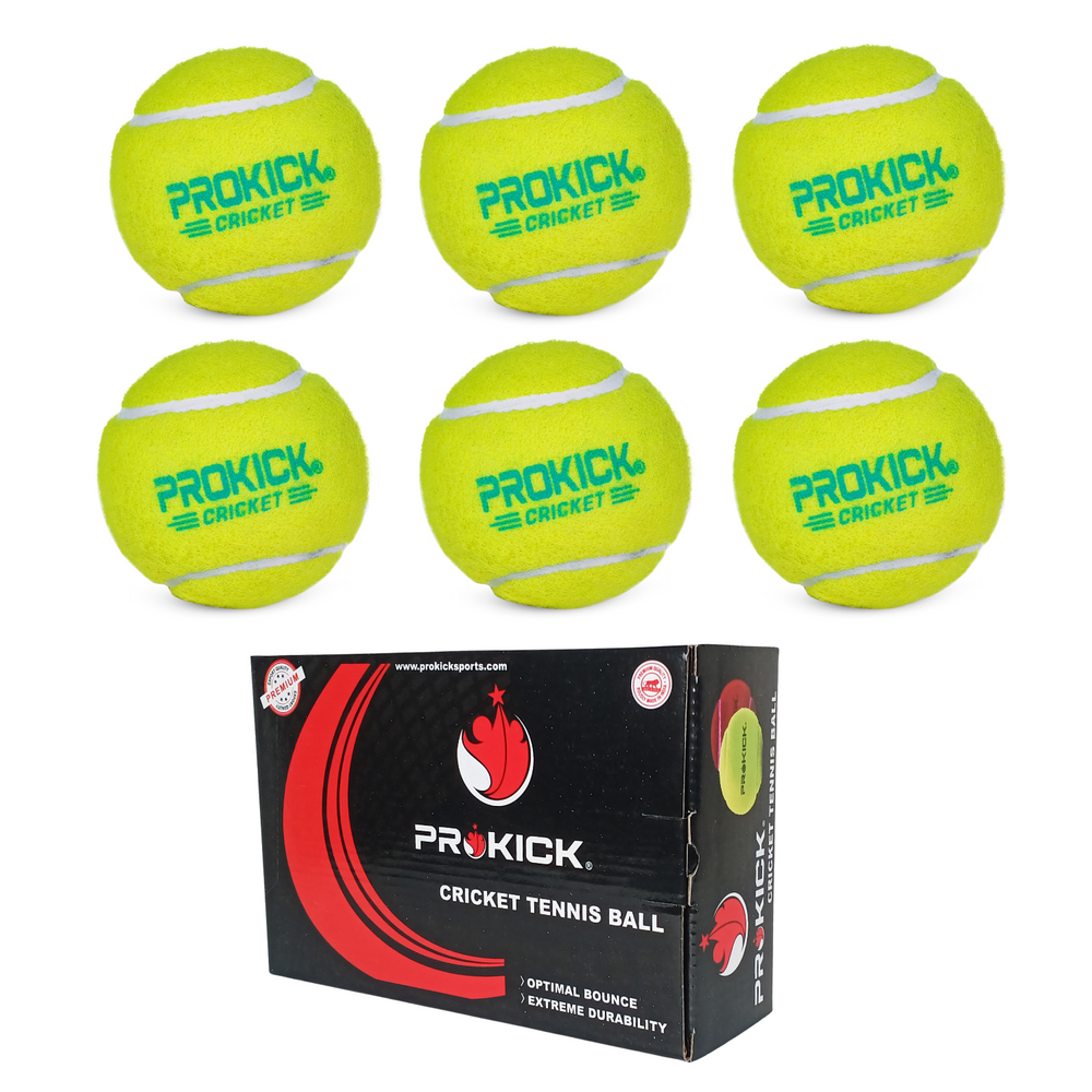 Prokick Light Weight Cricket Tennis Ball, Yellow - 30 Box (6 Balls Per Box) - Best Price online Prokicksports.com