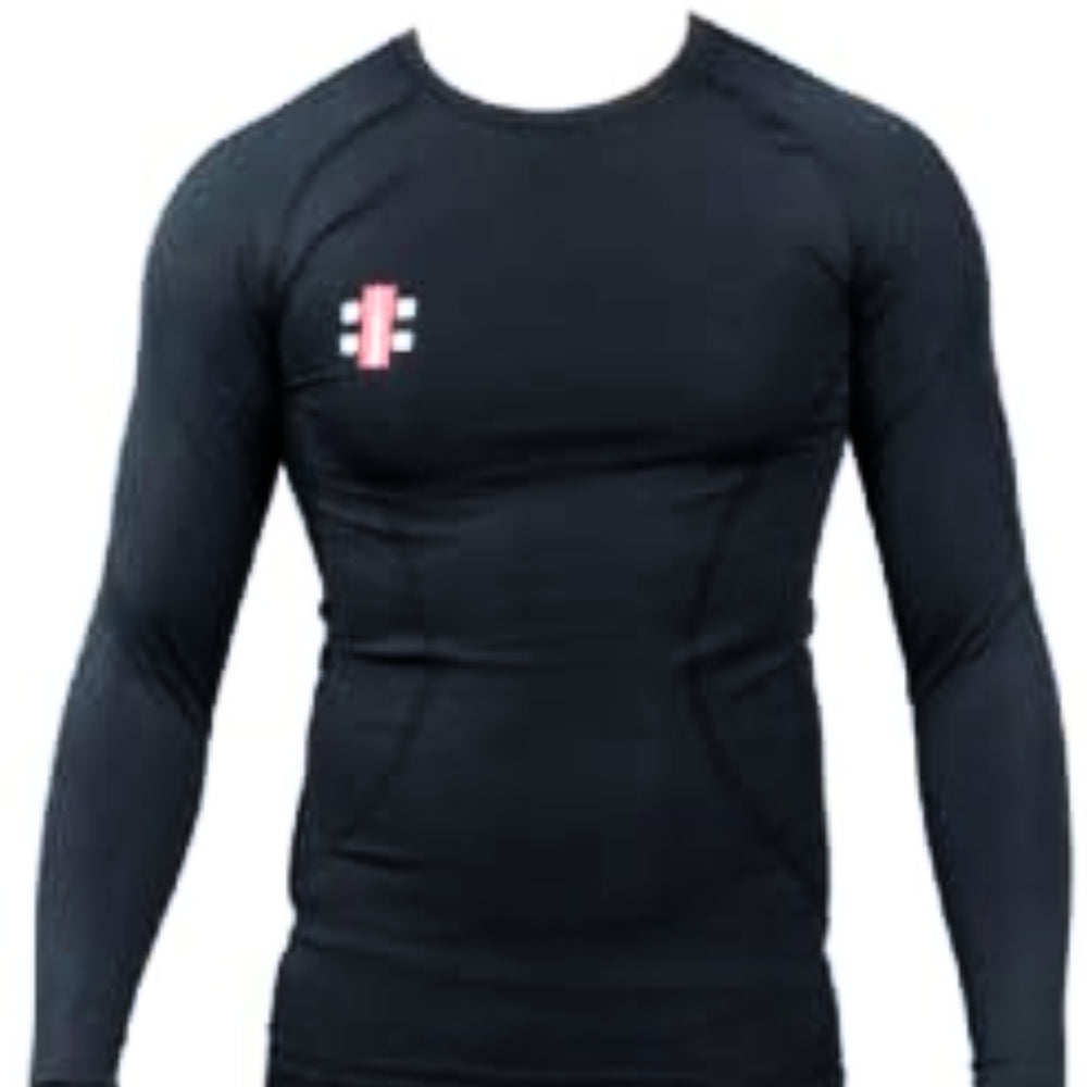 Gray Nicolls GN6 Velocity Compression Full Sleeves Top – Black | Performance Compression Top with Moisture-Wicking Fabric