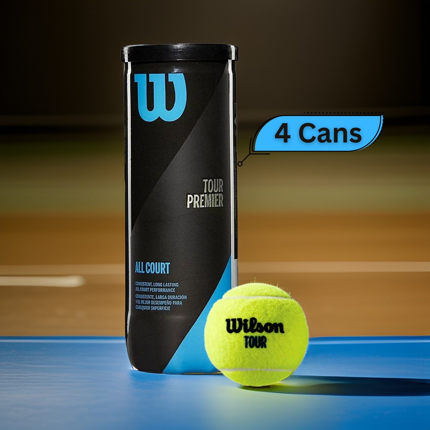 Wilson Tour Premier Tennis Balls Dozen (4 Cans) - Best Price online Prokicksports.com
